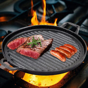 30cm Round Cast Iron Griddle Plate, BBQ Pan Cooking Griddle Grill for StoveF, Oven V324-CIPLATE