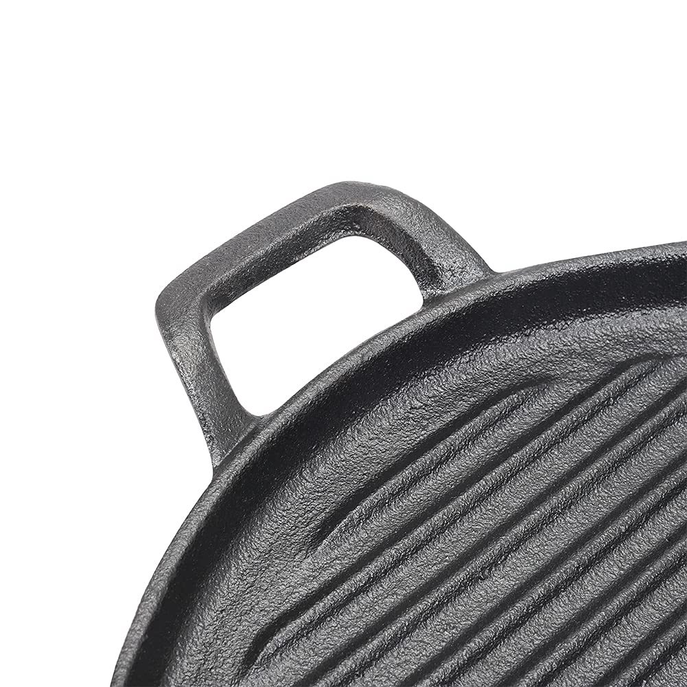 30cm Round Cast Iron Griddle Plate, BBQ Pan Cooking Griddle Grill for StoveF, Oven V324-CIPLATE