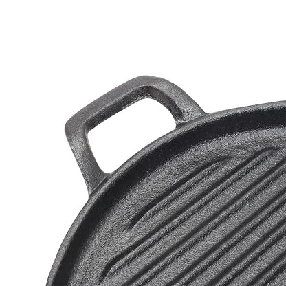 30cm Round Cast Iron Griddle Plate, BBQ Pan Cooking Griddle Grill for StoveF, Oven V324-CIPLATE