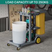 Commercial Hotel Restaurant Cleaning Cart 3-Shelf Commercial Janitorial Cart Housekeeping Cart V324-CLEANCART-GREY