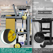 Commercial Hotel Restaurant Cleaning Cart 3-Shelf Commercial Janitorial Cart Housekeeping Cart V324-CLEANCART-GREY