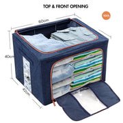 100L Cloth Storage Box Closet Organizer Storage Bags Clothes Storage Bags Wardrobe Organizer Idea Grey Blue V324-CLOTHSTOR-BLUE-100L