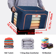 100L Cloth Storage Box Closet Organizer Storage Bags Clothes Storage Bags Wardrobe Organizer Idea Grey Blue V324-CLOTHSTOR-BLUE-100L