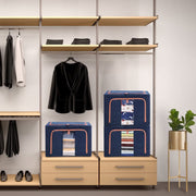 100L Cloth Storage Box Closet Organizer Storage Bags Clothes Storage Bags Wardrobe Organizer Idea Grey Blue V324-CLOTHSTOR-BLUE-100L
