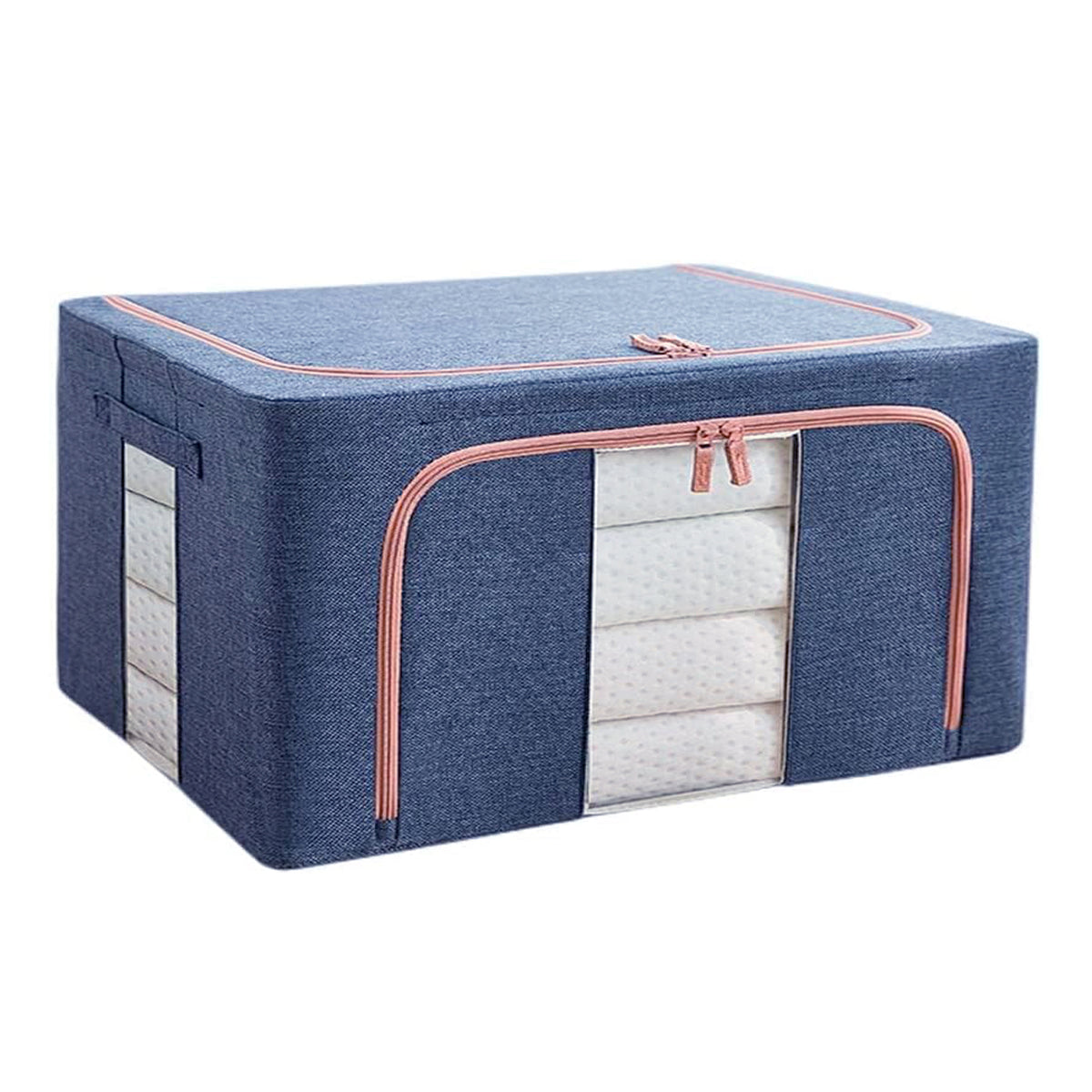 24L Cloth Storage Box Closet Organizer Storage Bags Clothes Storage Bags Wardrobe Organizer Idea Blue V324-CLOTHSTOR-BLUE-24L