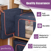 24L Cloth Storage Box Closet Organizer Storage Bags Clothes Storage Bags Wardrobe Organizer Idea Blue V324-CLOTHSTOR-BLUE-24L