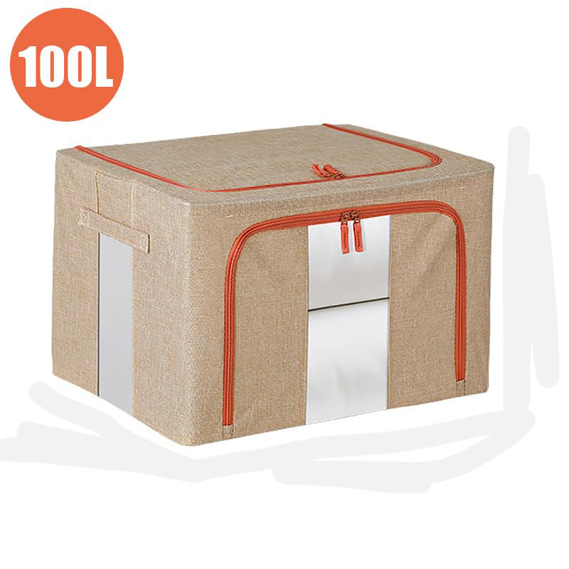 100L Cloth Storage Box Closet Organizer Storage Bags Clothes Storage Bags Wardrobe Organizer Idea CREAM V324-CLOTHSTOR-CREAM-100L