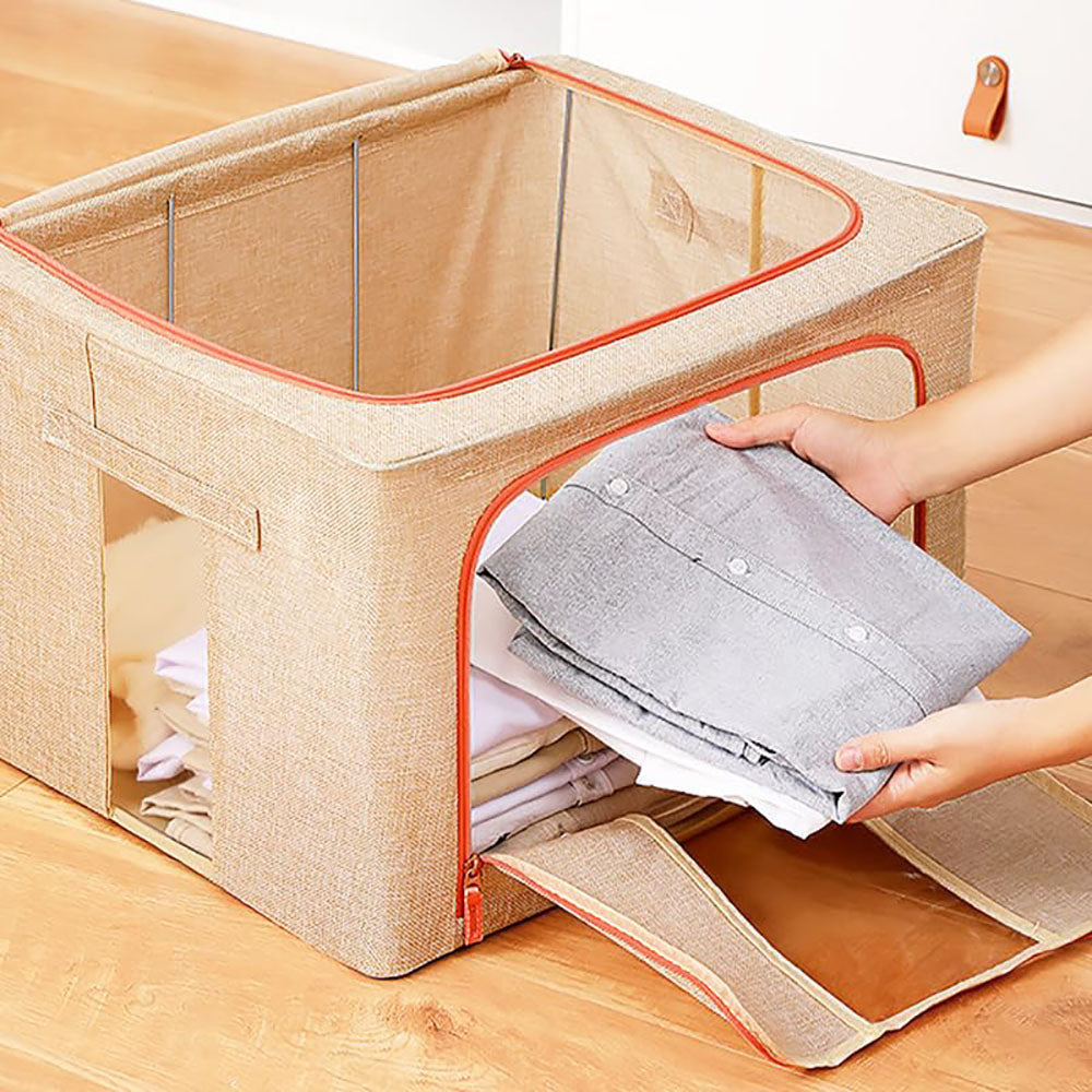 100L Cloth Storage Box Closet Organizer Storage Bags Clothes Storage Bags Wardrobe Organizer Idea CREAM V324-CLOTHSTOR-CREAM-100L