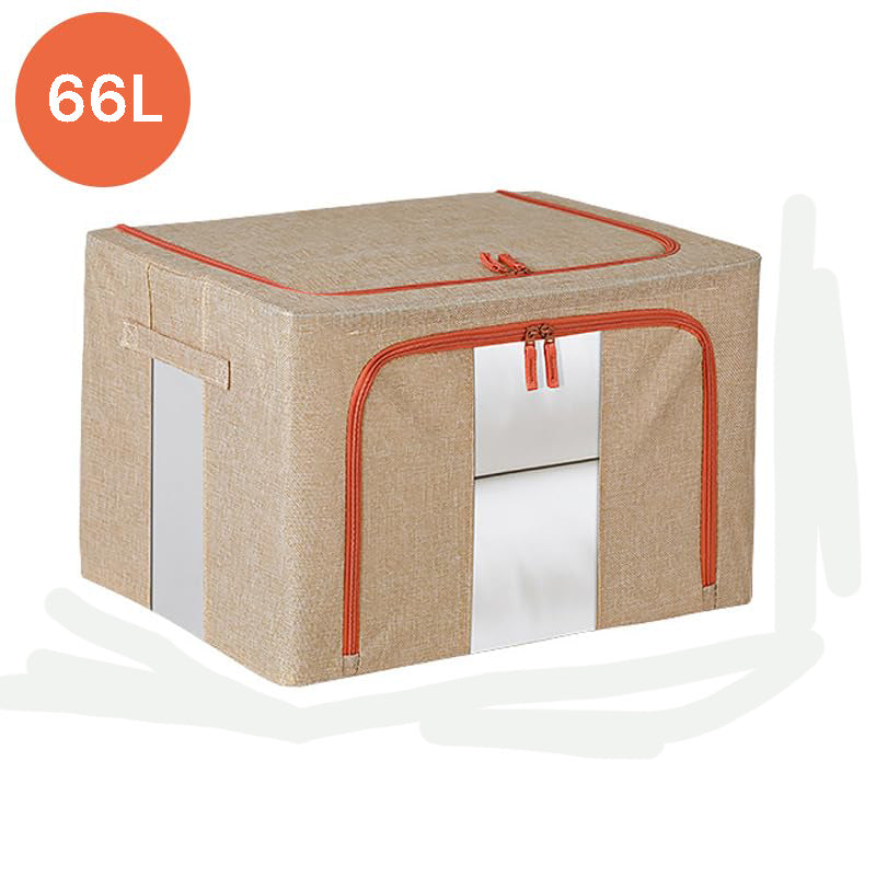 66L Cloth Storage Box Closet Organizer Storage Bags Clothes Storage Bags Wardrobe Organizer Idea CREAM V324-CLOTHSTOR-CREAM-66L