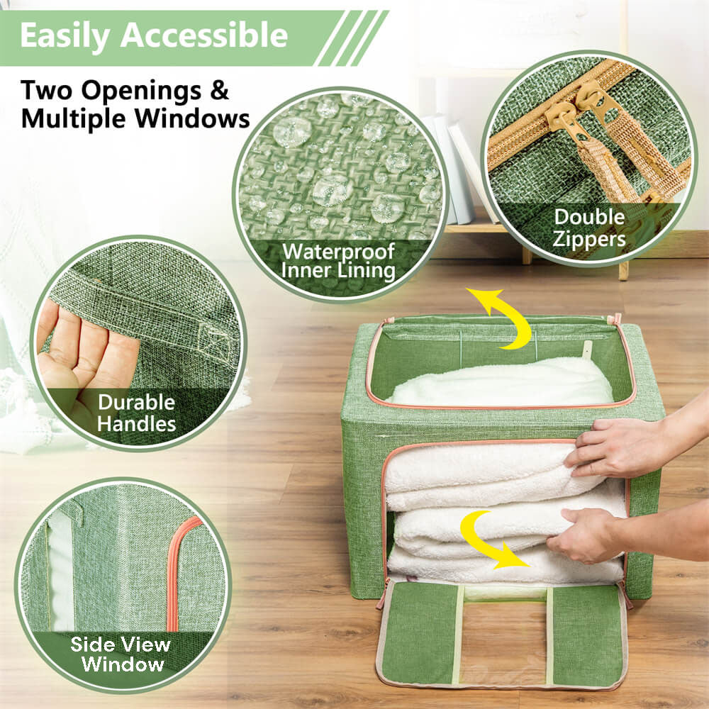 100L Cloth Storage Box Closet Organizer Storage Bags Clothes Storage Bags Wardrobe Organizer Idea GREEN V324-CLOTHSTOR-GREEN-100L