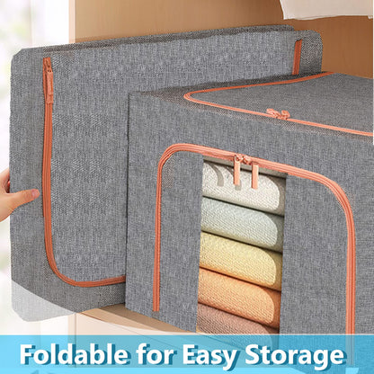 100L Cloth Storage Box Closet Organizer Storage Bags Clothes Storage Bags Wardrobe Organizer Idea Grey V324-CLOTHSTOR-GREY-100L