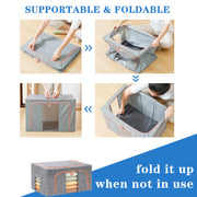 24L Cloth Storage Box Closet Organizer Storage Bags Clothes Storage Bags Wardrobe Organizer Idea Grey V324-CLOTHSTOR-GREY-24L