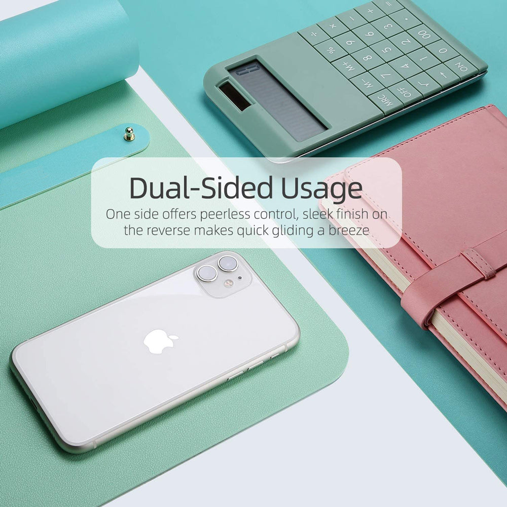 Green 120cm*60cm Dual Side Office Desk Pad Waterproof PU Leather Computer Mouse Pad V324-COMMP-GREEN12060