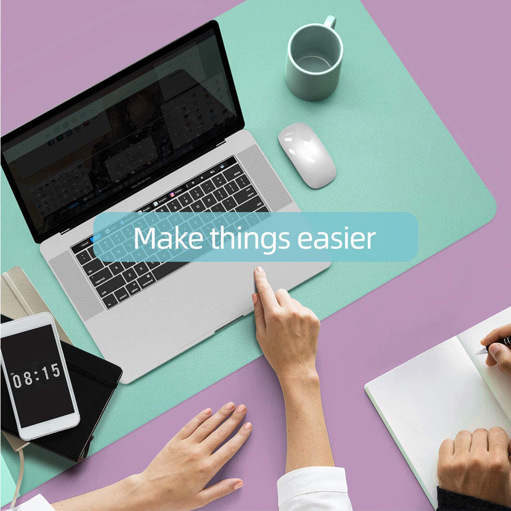 Green 120cm*60cm Dual Side Office Desk Pad Waterproof PU Leather Computer Mouse Pad V324-COMMP-GREEN12060
