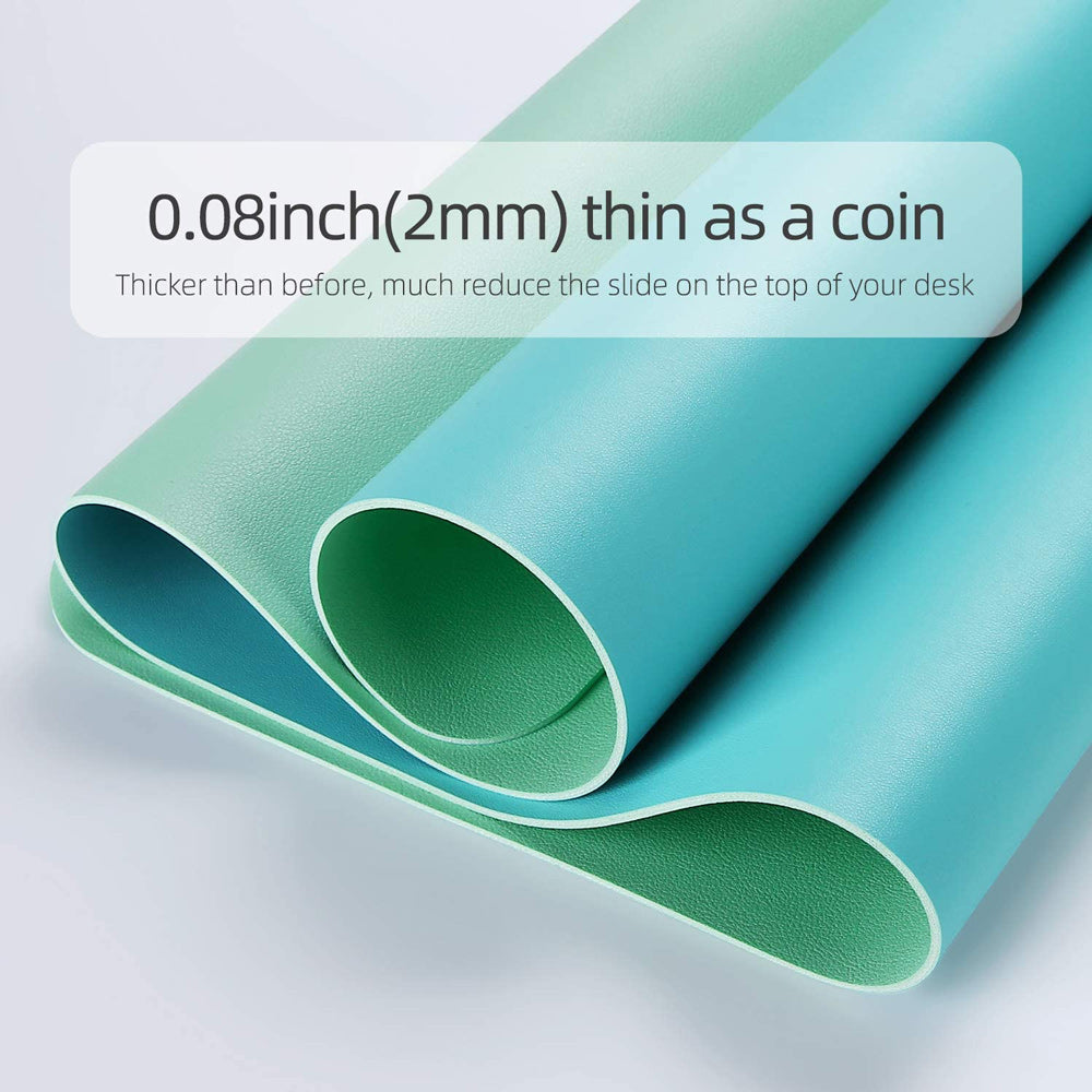 Green 120cm*60cm Dual Side Office Desk Pad Waterproof PU Leather Computer Mouse Pad V324-COMMP-GREEN12060