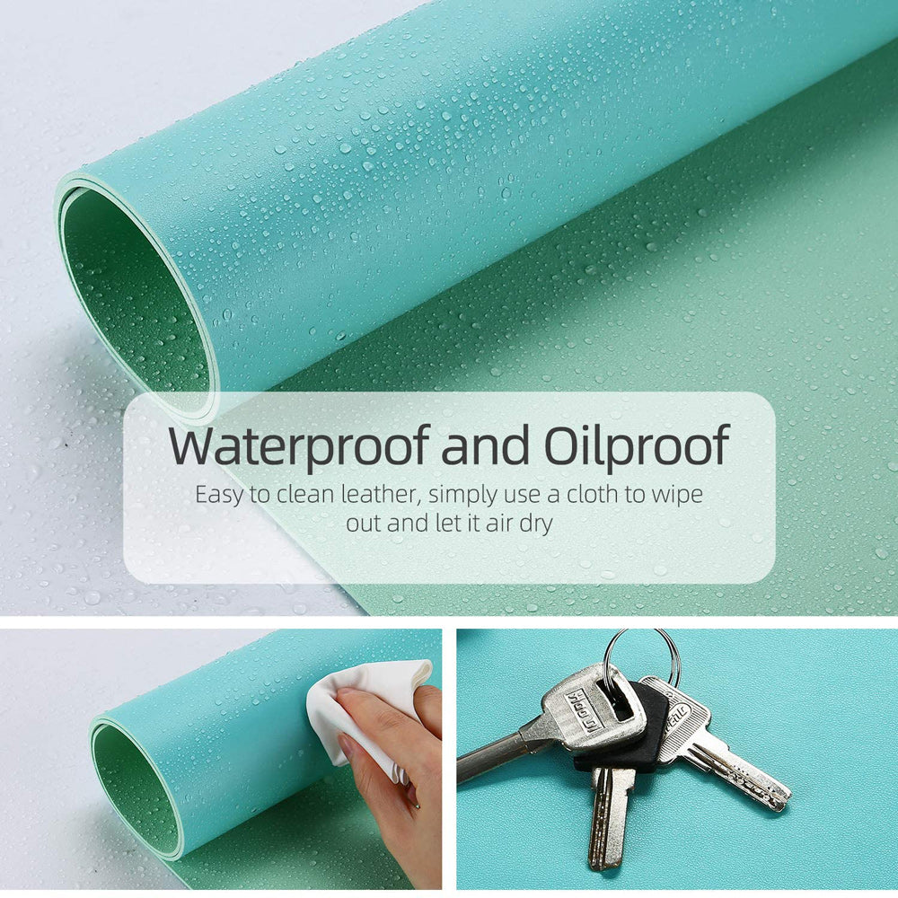 Green 90cm*45cm Dual UseOffice Desk Pad Waterproof PU Leather Computer Mouse Pad V324-COMMP-GREEN9045