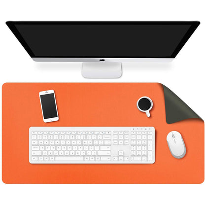 Orange 120cm*60cm Dual Side Office Desk Pad Waterproof PU Leather Computer Mouse Pad V324-COMMP-ORANGE12060