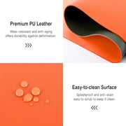 Orange 120cm*60cm Dual Side Office Desk Pad Waterproof PU Leather Computer Mouse Pad V324-COMMP-ORANGE12060