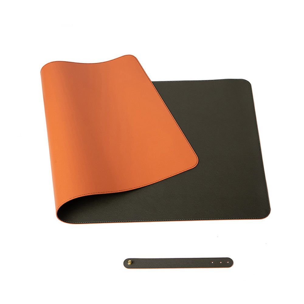 Orange 90cm*45cm Dual Side Office Desk Pad Waterproof PU Leather Computer Mouse Pad V324-COMMP-ORANGE9045
