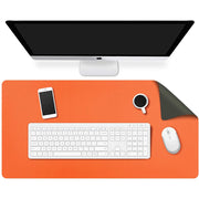 Orange 90cm*45cm Dual Side Office Desk Pad Waterproof PU Leather Computer Mouse Pad V324-COMMP-ORANGE9045