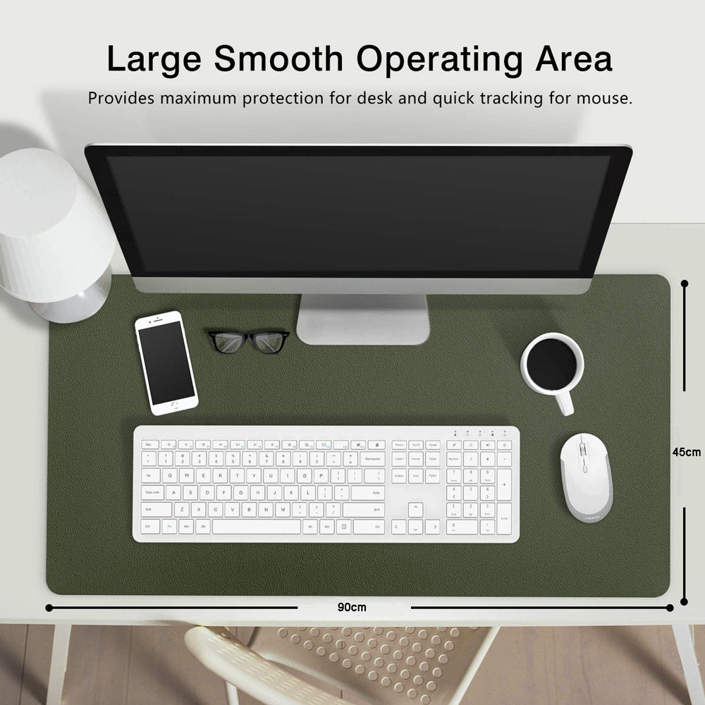 Orange 90cm*45cm Dual Side Office Desk Pad Waterproof PU Leather Computer Mouse Pad V324-COMMP-ORANGE9045