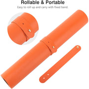 Orange 90cm*45cm Dual Side Office Desk Pad Waterproof PU Leather Computer Mouse Pad V324-COMMP-ORANGE9045