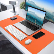 Orange 90cm*45cm Dual Side Office Desk Pad Waterproof PU Leather Computer Mouse Pad V324-COMMP-ORANGE9045