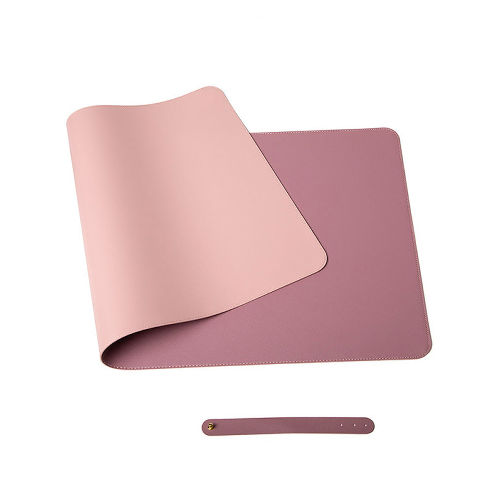 Pink 90cm*45cm Dual Side Office Desk Pad Waterproof PU Leather Computer Mouse Pad V324-COMMP-PINK9045