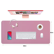 Pink 90cm*45cm Dual Side Office Desk Pad Waterproof PU Leather Computer Mouse Pad V324-COMMP-PINK9045