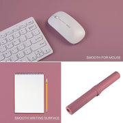 Pink 90cm*45cm Dual Side Office Desk Pad Waterproof PU Leather Computer Mouse Pad V324-COMMP-PINK9045
