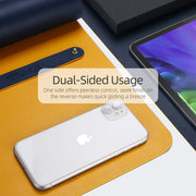 Dark Blue 90cm*45cm Dual Side Office Desk Pad Waterproof PU Leather Computer Mouse Pad V324-COMMP-YELLOW9045