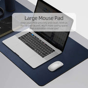 Dark Blue 90cm*45cm Dual Side Office Desk Pad Waterproof PU Leather Computer Mouse Pad V324-COMMP-YELLOW9045