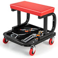 Garage Roller Seat Car Creeper Seat with Tool Tray Storage for Garages Mechanic Roller Seat V324-CRROLLSTOOL-RD