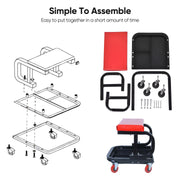 Garage Roller Seat Car Creeper Seat with Tool Tray Storage for Garages Mechanic Roller Seat V324-CRROLLSTOOL-RD
