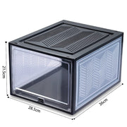 Large Shoe Storage Boxes Stackable Shoe Box Organisers Containers Display Cases Bins Magnetic Door V324-CS-1XSBCLEAR