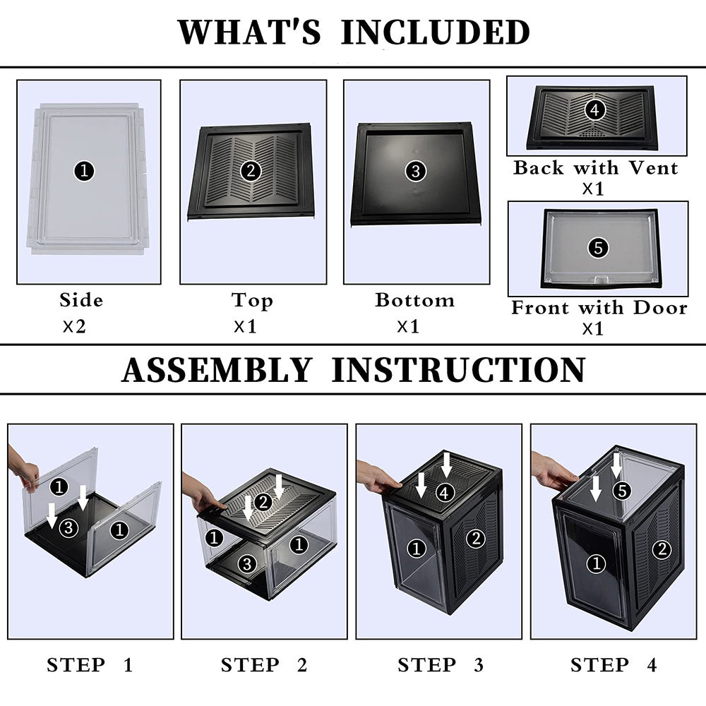 Large Shoe Storage Boxes Stackable Shoe Box Organisers Containers Display Cases Bins Magnetic Door V324-CS-1XSBCLEAR