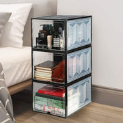 Large Shoe Storage Boxes Stackable Shoe Box Organisers Containers Display Cases Bins Magnetic Door V324-CS-1XSBCLEAR