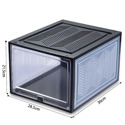 6x Large Shoe Storage Boxes Stackable Shoe Box Organisers Containers Display Cases Bins Magnetic Door V324-CS-6XSBCLEAR