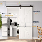 1.5m Heavy Duty Sliding Barn Single Door Hardware Kit Damper Track Rail Roller System V324-CS-BARNRAIL150