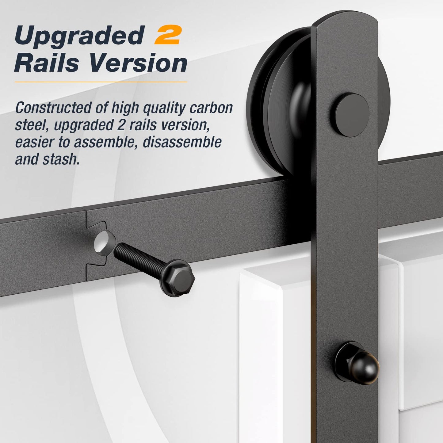 1.5m Heavy Duty Sliding Barn Single Door Hardware Kit Damper Track Rail Roller System V324-CS-BARNRAIL150