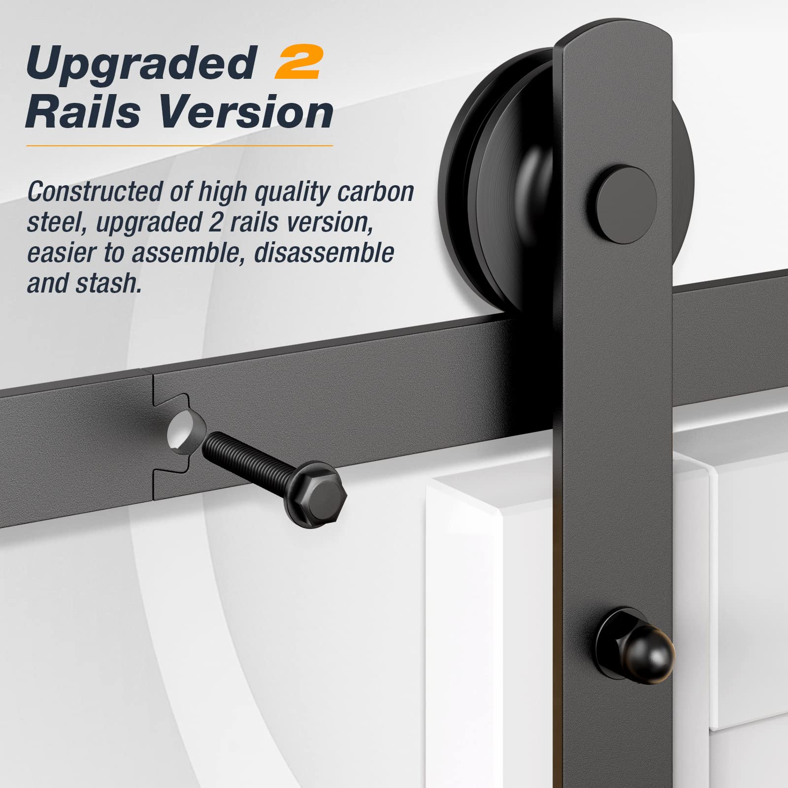 1.5m Heavy Duty Sliding Barn Single Door Hardware Kit Damper Track Rail Roller System V324-CS-BARNRAIL150