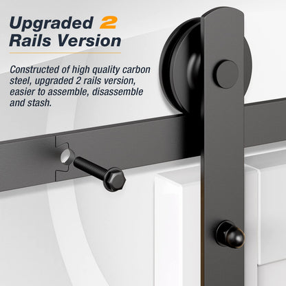1.5m Heavy Duty Sliding Barn Single Door Hardware Kit Damper Track Rail Roller System V324-CS-BARNRAIL150