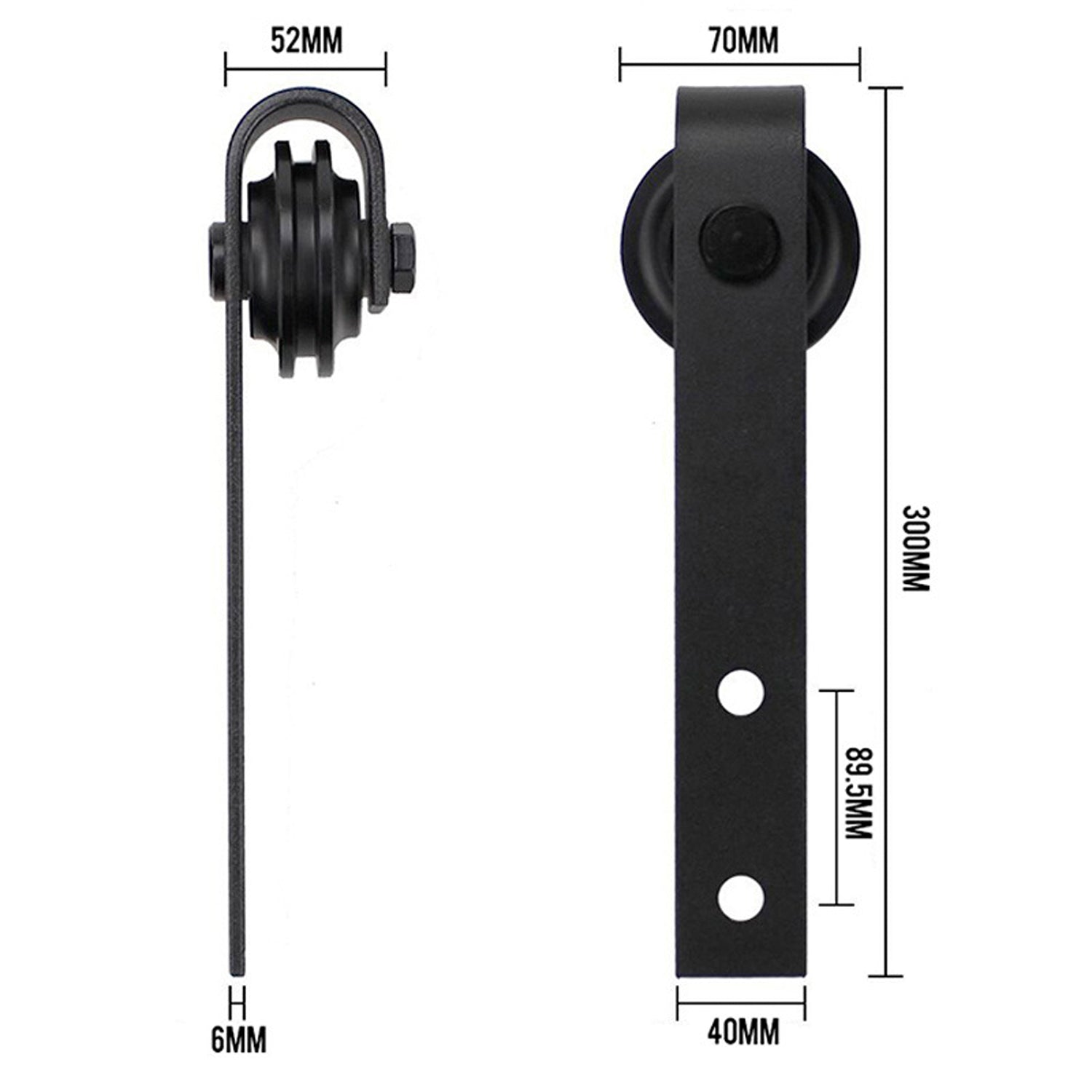 1.5m Heavy Duty Sliding Barn Single Door Hardware Kit Damper Track Rail Roller System V324-CS-BARNRAIL150