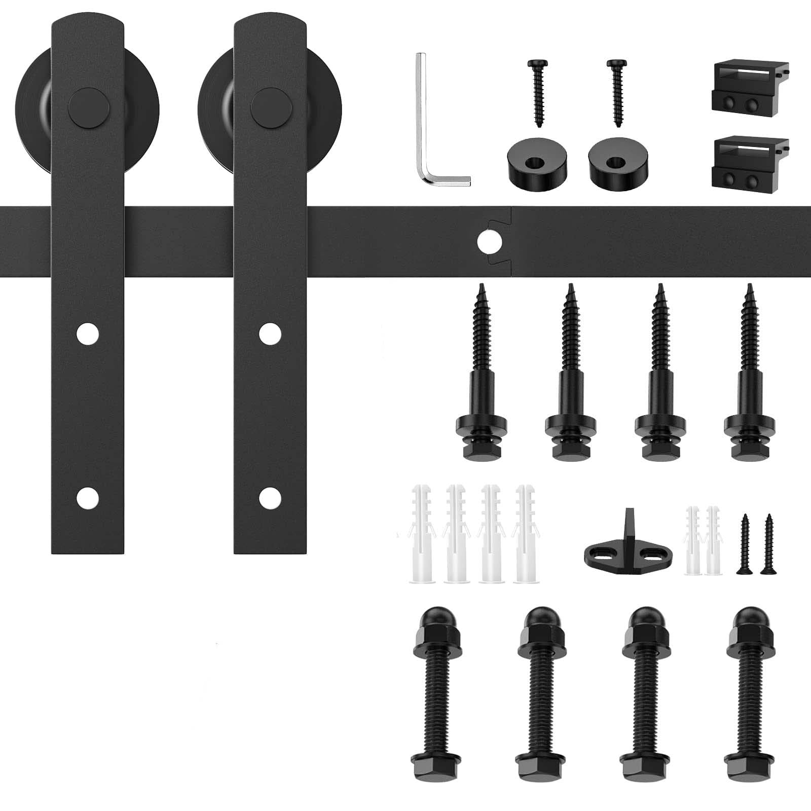 1.5m Heavy Duty Sliding Barn Single Door Hardware Kit Damper Track Rail Roller System V324-CS-BARNRAIL150