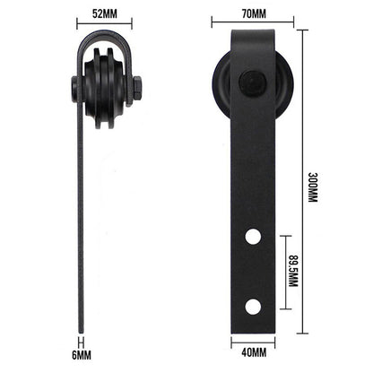 1.8m Heavy Duty Sliding Barn Single Door Hardware Kit Damper Track Rail Roller System V324-CS-BARNRAIL180