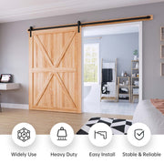 3m Heavy Duty Sliding Barn Single Door Hardware Kit Damper Track Rail Roller System V324-CS-BARNRAIL3M