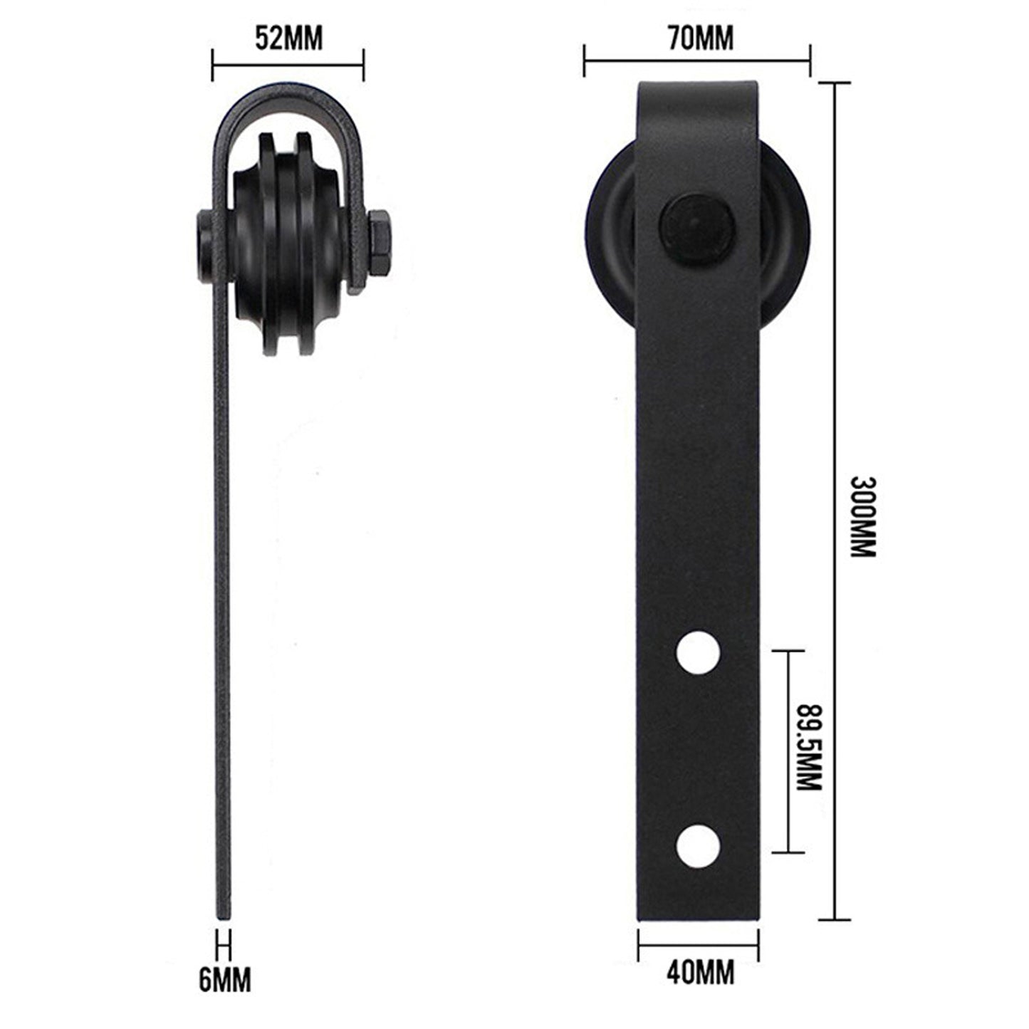 3m Heavy Duty Sliding Barn Single Door Hardware Kit Damper Track Rail Roller System V324-CS-BARNRAIL3M