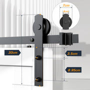 3m Heavy Duty Sliding Barn Single Door Hardware Kit Damper Track Rail Roller System V324-CS-BARNRAIL3M