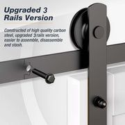 3m Heavy Duty Sliding Barn Single Door Hardware Kit Damper Track Rail Roller System V324-CS-BARNRAIL3M