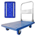 150kg Foldable Warehouse Platform Trolley Truck Dolly Platform Cart Swivel Wheels Moving Cart Flatbed V324-CS-BN7007-150